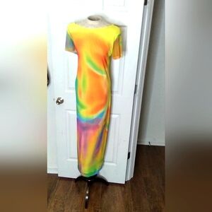 COPY - Cora mesh shorts sleeve maxi dress